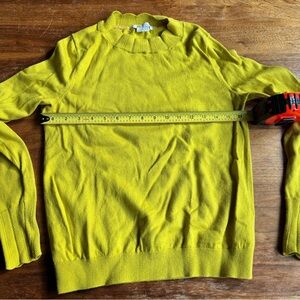 Boden Yellow Sweater scalloped trim detail